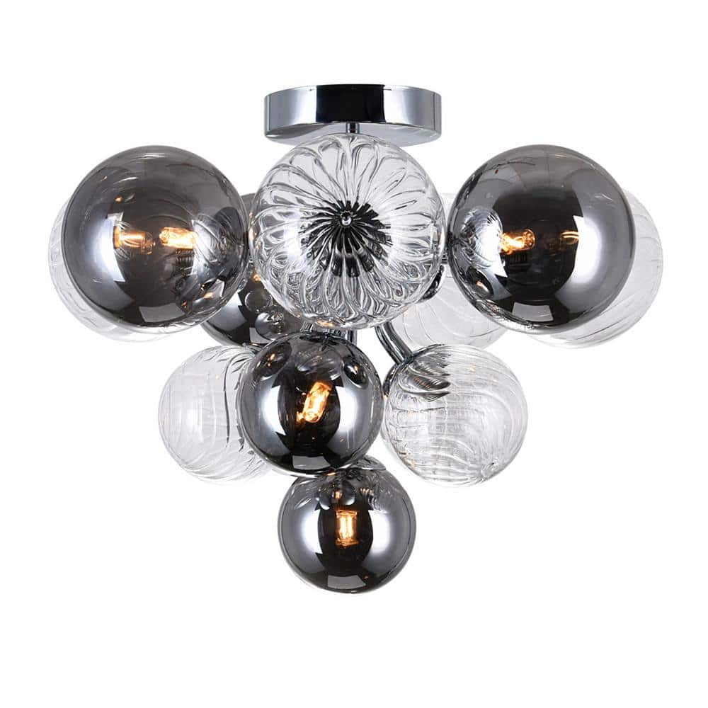 Pallocino 16" Chrome and Glass LED Flush Mount Light