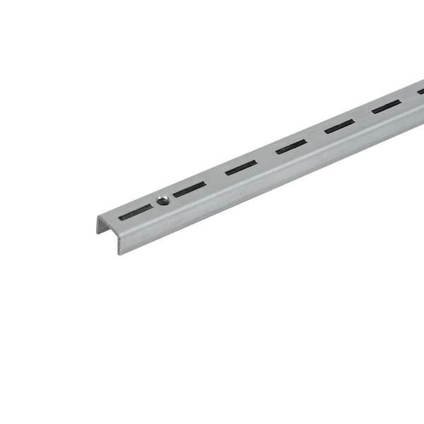 68 in. L Zinc Shelf Tracks Light Duty Vertical Rail - Stainless