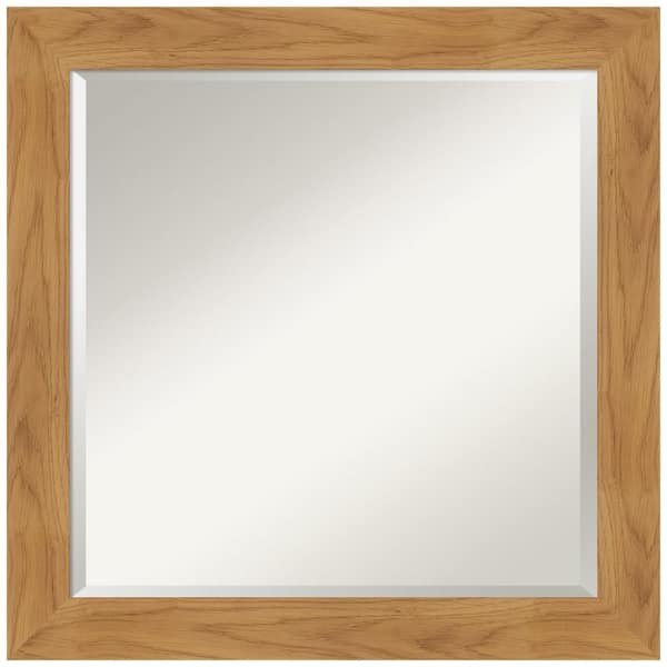Amanti Art Carlisle Blonde 24 in. x 24 in. Casual Square Framed Bathroom Vanity Wall Mirror