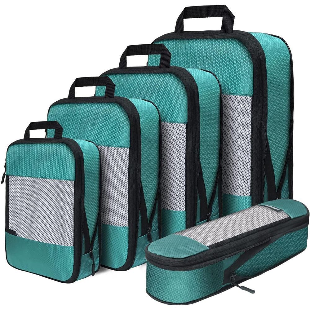 Green 5 PCS Lightweight Compression Packing Cubes Set for Suitcases, Travel Organizer Bags, Expandable Luggage Cubes price history on PriceWatchPro