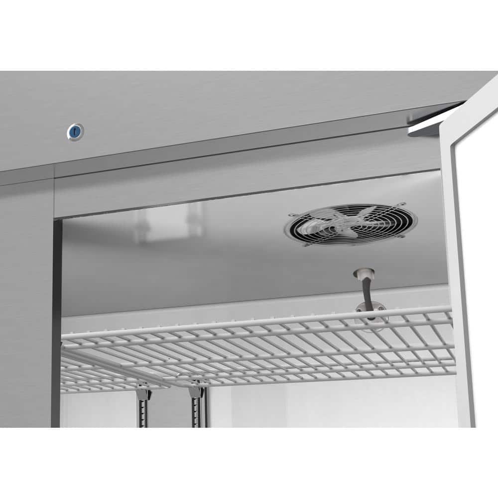 54'' Stainless Steel Double Door Commercial Refrigerator with Glass Doors