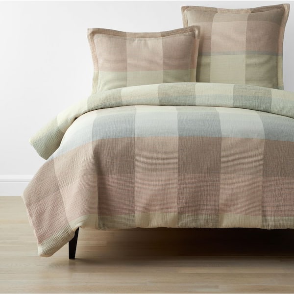 The Company Store Company Organic Cotton Logan Stripe Red/Blue Multi Full Cotton Duvet Cover