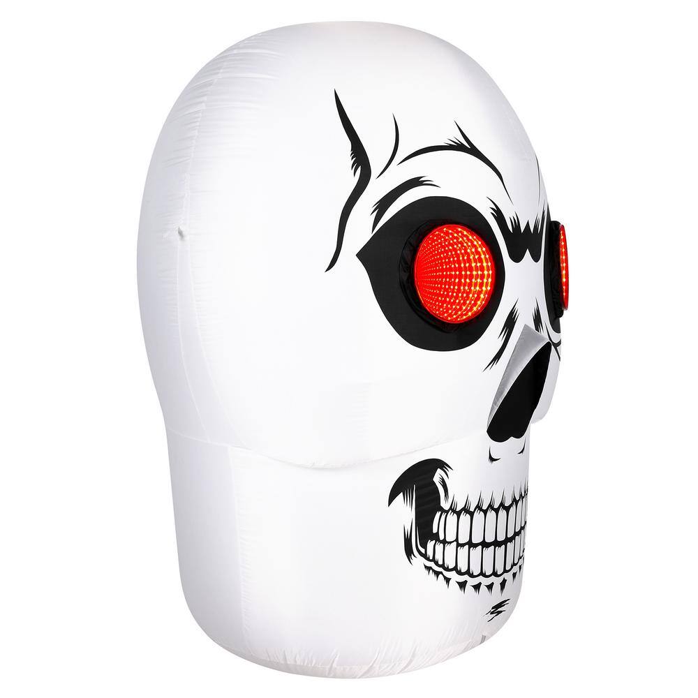 60-Inch Multicolor Inflatable Skull with Red LED Eyes