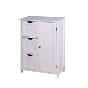 23.62 in. W x 11.81 in. D x 31.9 in. H White Bathroom Linen Cabinet Storage Cabinet with Drawers and Adjustable Shelf