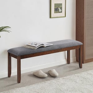Patio Gray Upholstered Entryway Bench