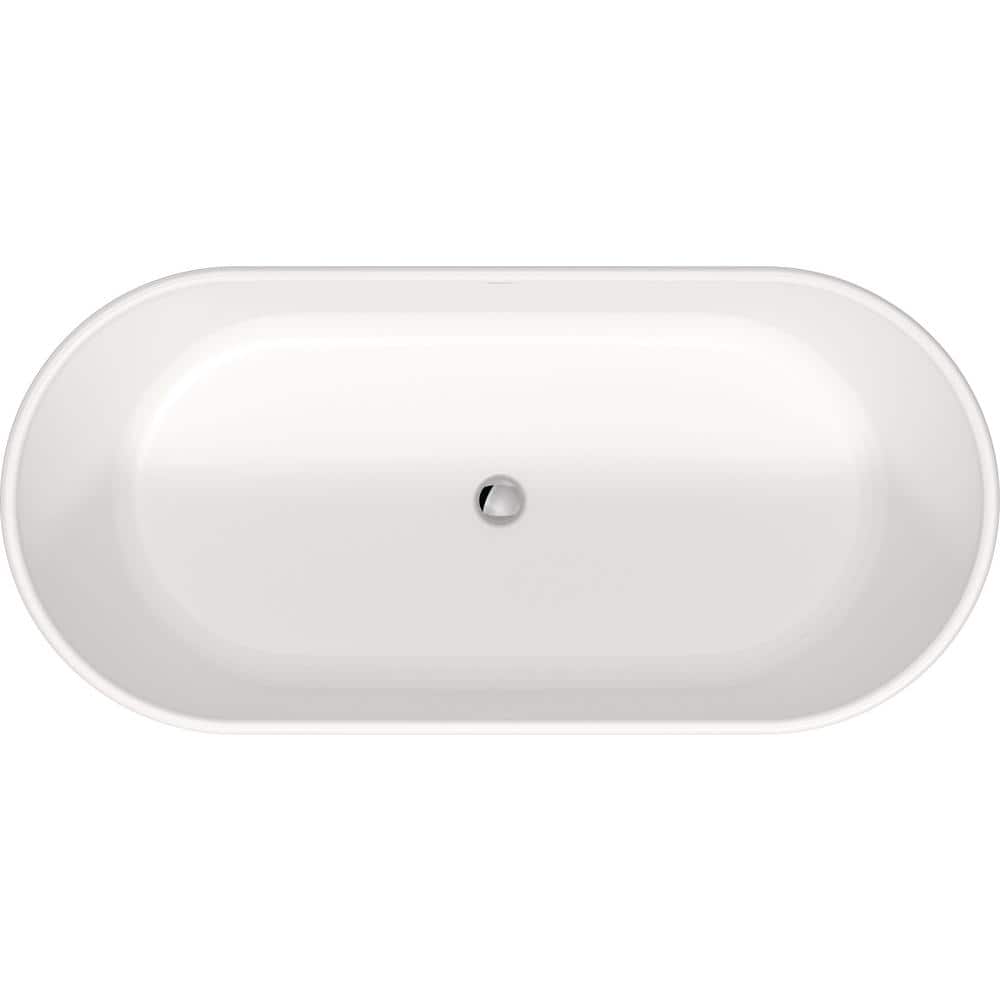Duravit 63'' White Acrylic Freestanding Soaking Bathtub