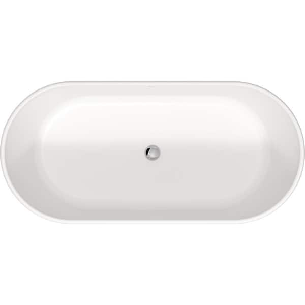 D-Neo 63 in. Composite Flatbottom Bathtub in White