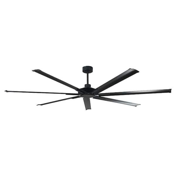 Parrot Uncle 100 in. Indoor/Outdoor Industrial Matte Black 7-Blade Ceiling Fan with Remote Control and Reversible DC Motor
