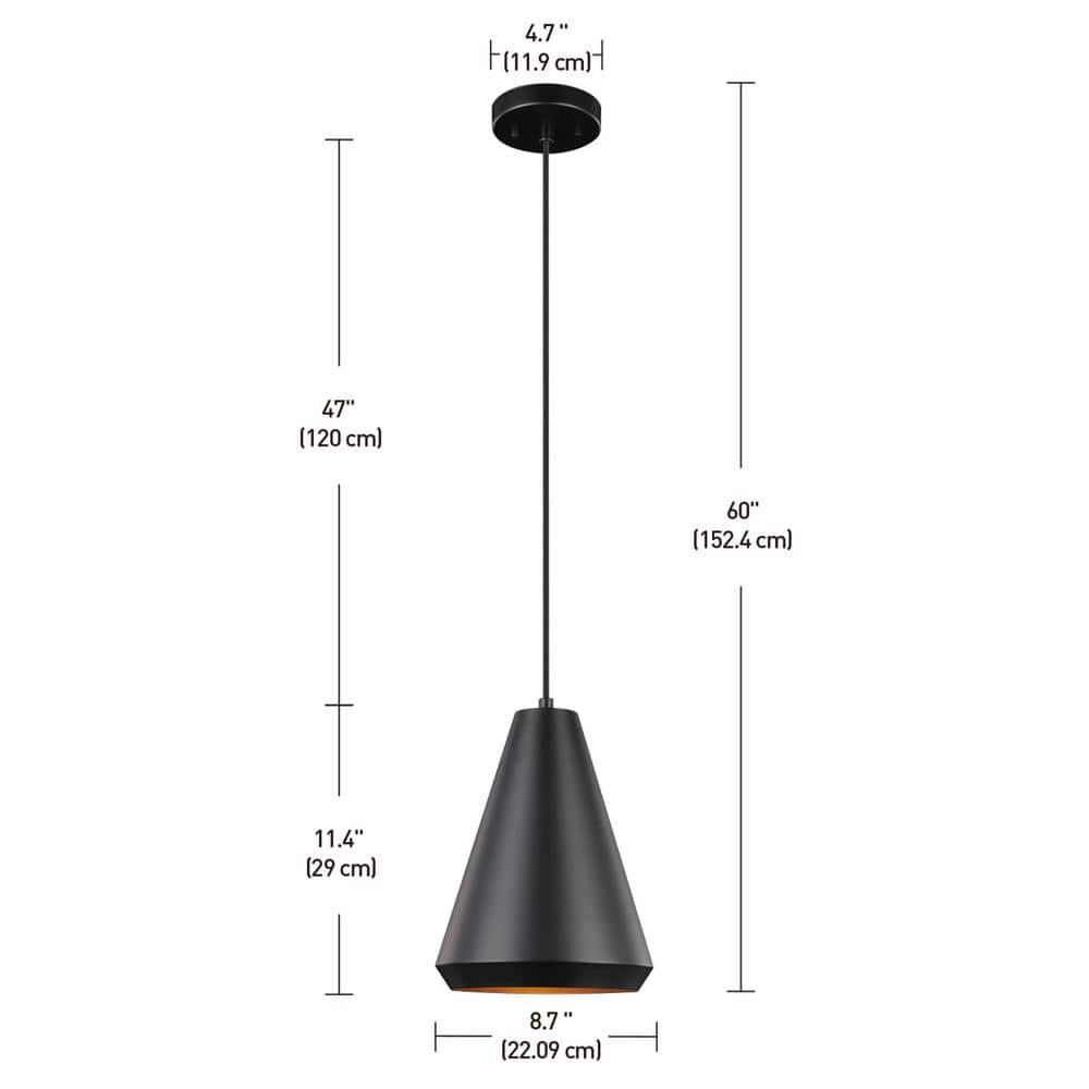 Harvey Matte Black Mini Pendant Light with LED Option