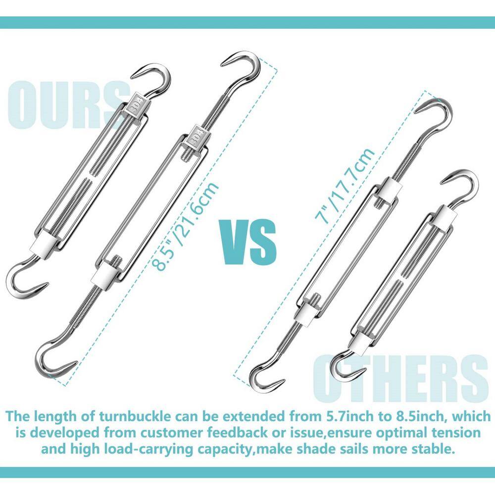 5 Inch Heavy Duty Stainless Steel Sun Shade Sail Hardware Kit