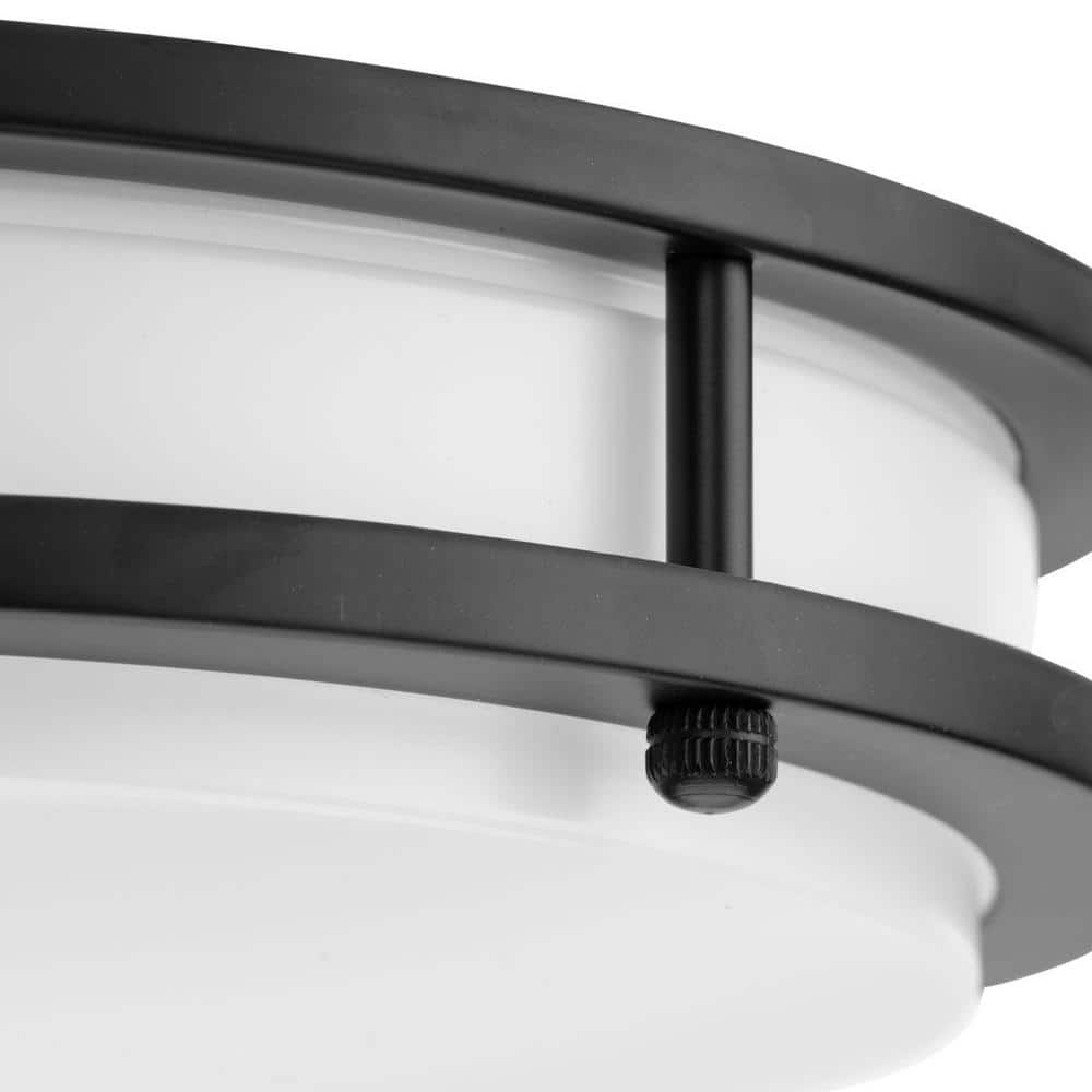 Abide Matte Black Glass and Nickel LED Flush Mount Light