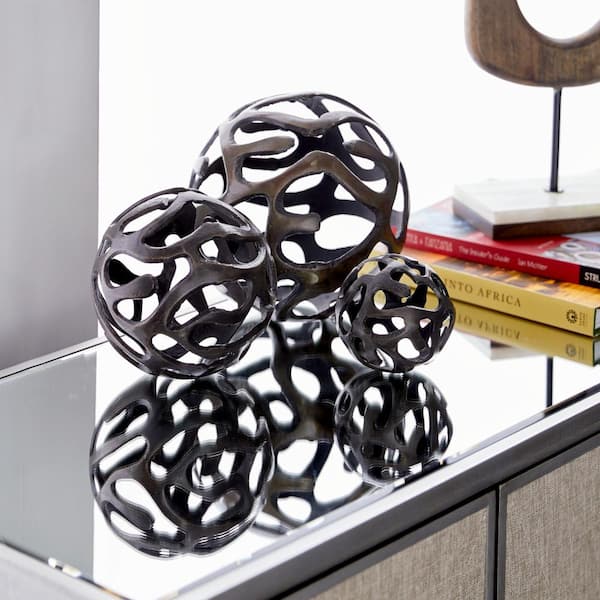 Brass Aluminum Geometric Sculpture (Set of 3)