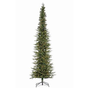 9 ft. Natural Cut Narrow Lincoln Pine Artificial Christmas Tree with 450 Clear Lights