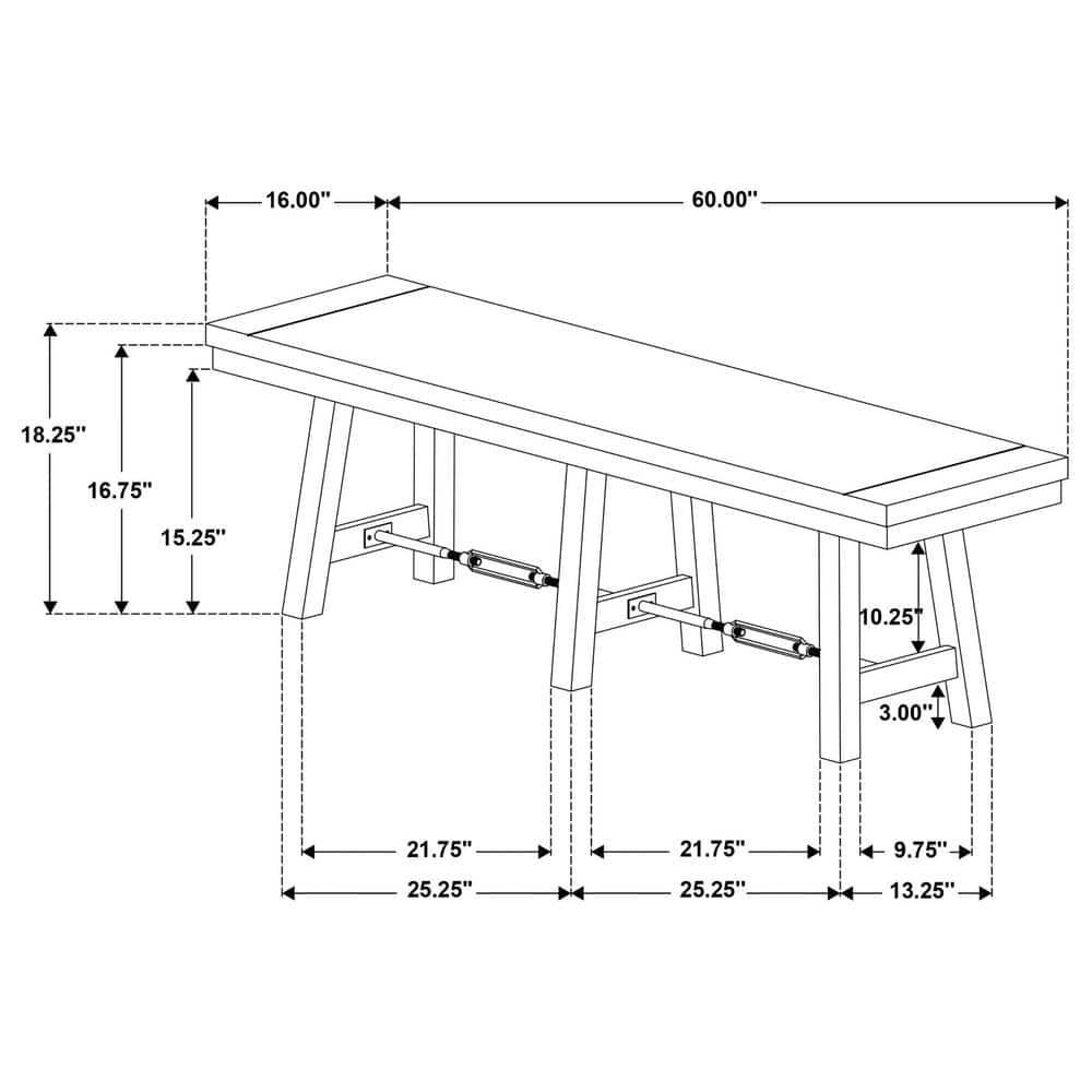 Newport Black Trestle Industrial Dining Bench