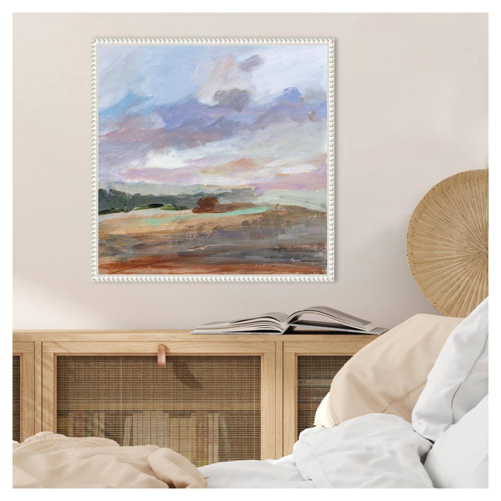Seashore Without End Abstract Canvas Art with White Floater Frame