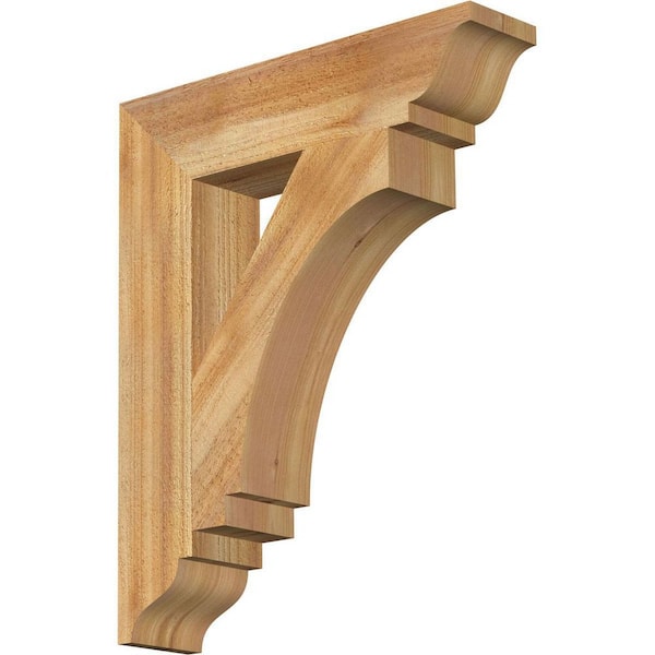 Ekena Millwork 4 in. x 22 in. x 18 in. Western Red Cedar Imperial Traditional Rough Sawn Bracket
