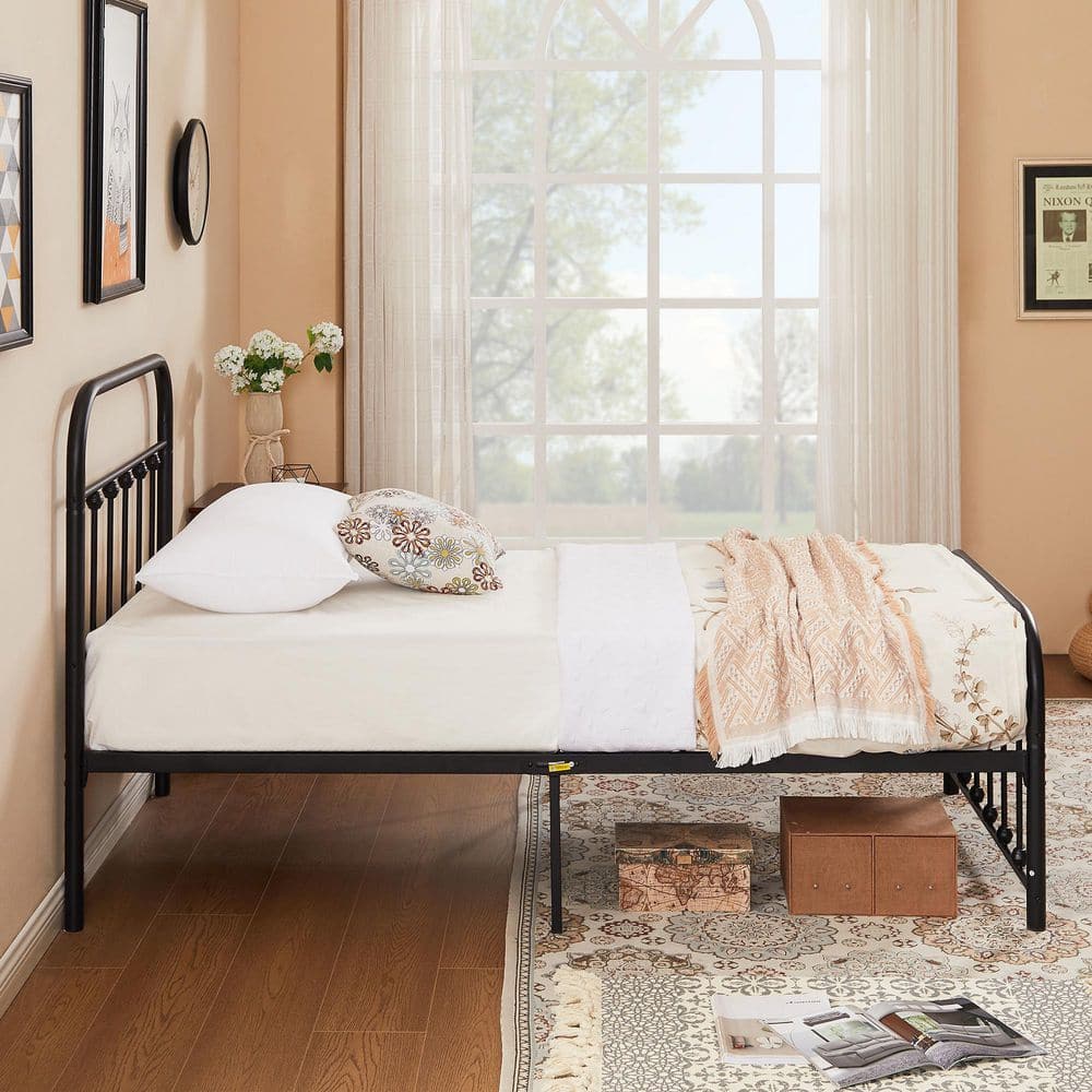 Queen Bed Frame with Headboard, Heavy Duty Platform Bed Frame, No Box Spring Needed, Under Bed Storage Space, 60.9 in. W - thumbnail 8