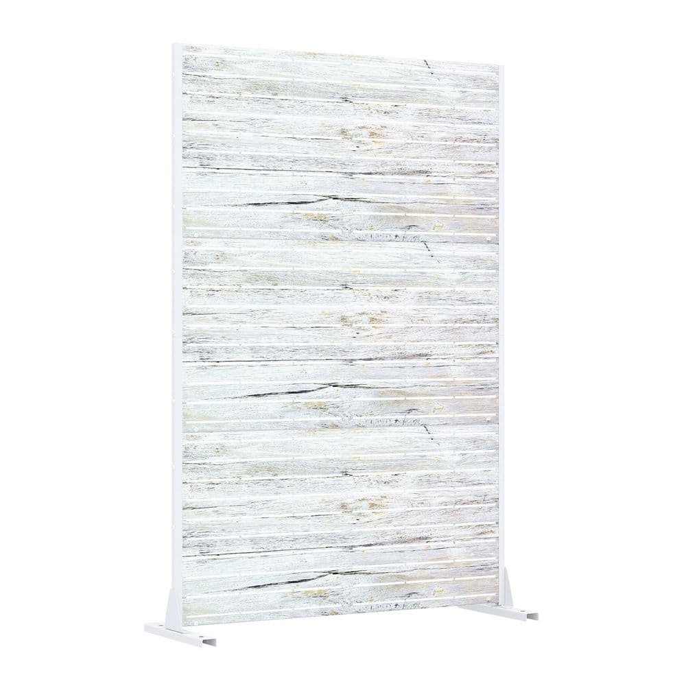 Outdoor Privacy Fence 47 in. L x 16 in. W x 72 in. H White Galvanized Steel Garden Privacy Screen price history on PriceWatchPro