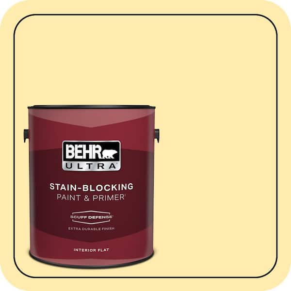 BEHR ULTRA 1 gal. #370A-2 Pale Daffodil Extra Durable Flat Interior Paint & Primer