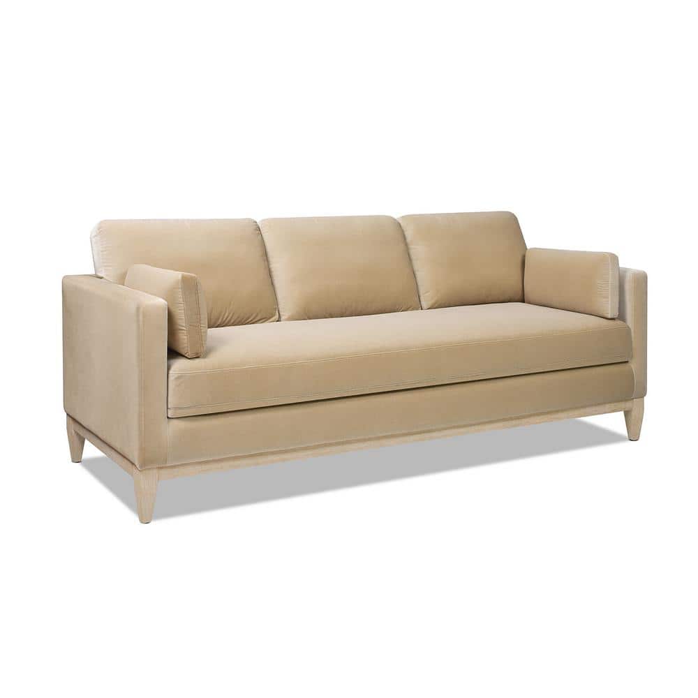 Knox 84" Fawn Brown Velvet Lawson Sofa with Removable Cushions
