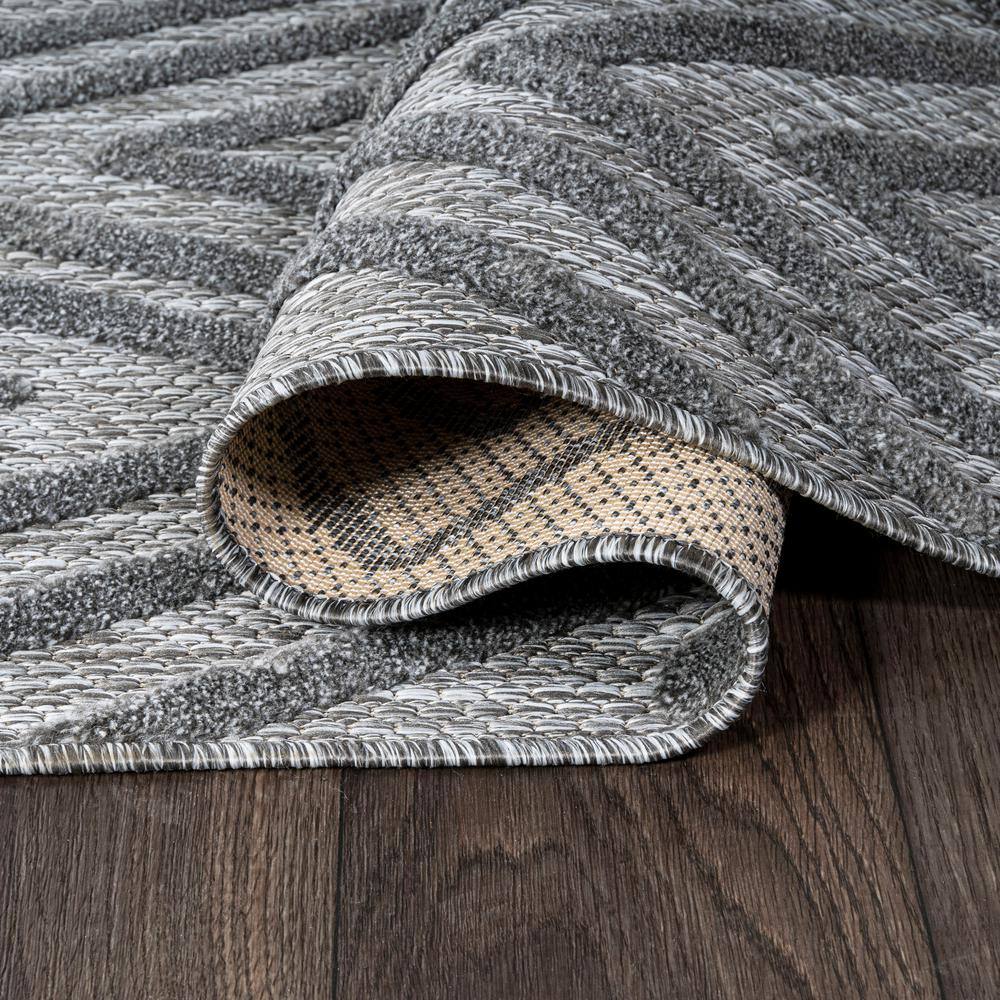 Modern Vintage Moroccan Diamond 8' x 10' Dark Gray Indoor/Outdoor Rug
