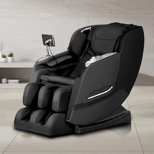 Regal Series Black Faux Leather Reclining 2D Massage Chair with 8 Massage Chair Rollers and 2-Stage Zero Gravity