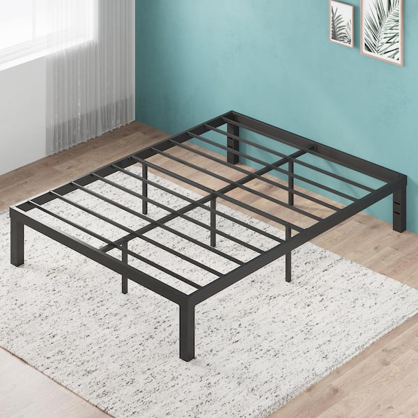 Luis Quick Lock 14 in. Metal Platform Bed Frame, Queen
