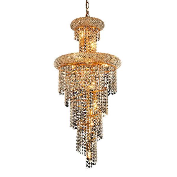 Elegant Lighting 10-Light Gold Chandeliers with Clear Crystal