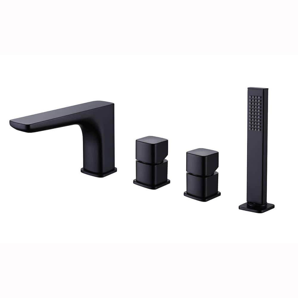 FLG 2Handle DeckMount Roman Tub Faucet with Hand Shower Modern 4