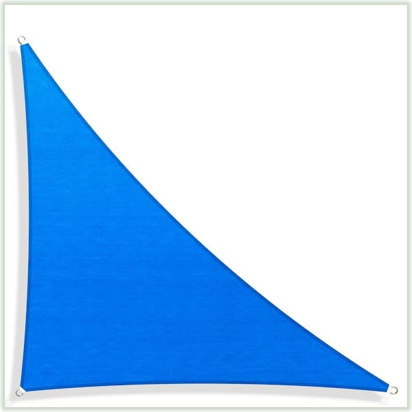 COLOURTREE 17 ft. x 12 ft. x 12 ft. 190 GSM Blue Right Triangle Sun Shade Sail Screen Canopy, Outdoor Patio and Pergola Cover