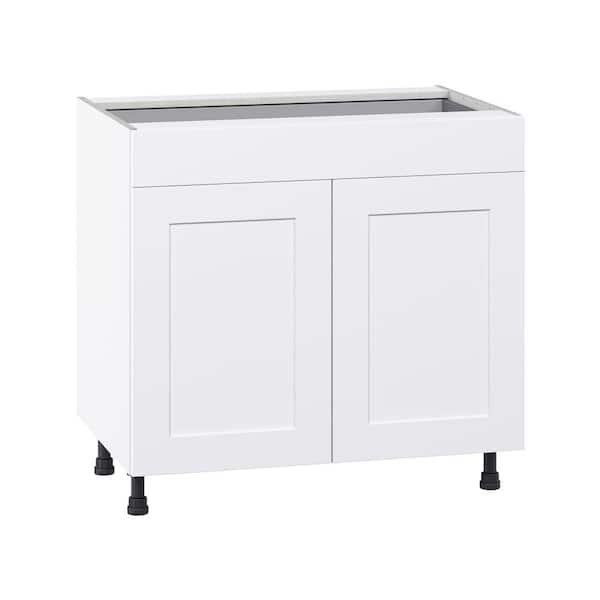 J Collection Wallace Painted Warm White Assembled Corner Wall Kitchen Cabinet with Glass Door (24 in. W x 30 in. H x 14 in. D)