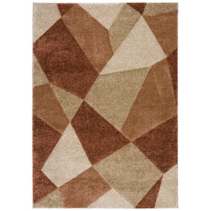 Carmona Abstract Red 5 ft. 1 in. x 7 ft. 5 in. Area Rug