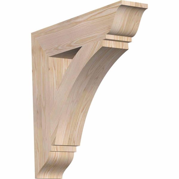 Ekena Millwork 5.5 in. x 28 in. x 28 in. Douglas Fir Thorton Traditional Smooth Bracket