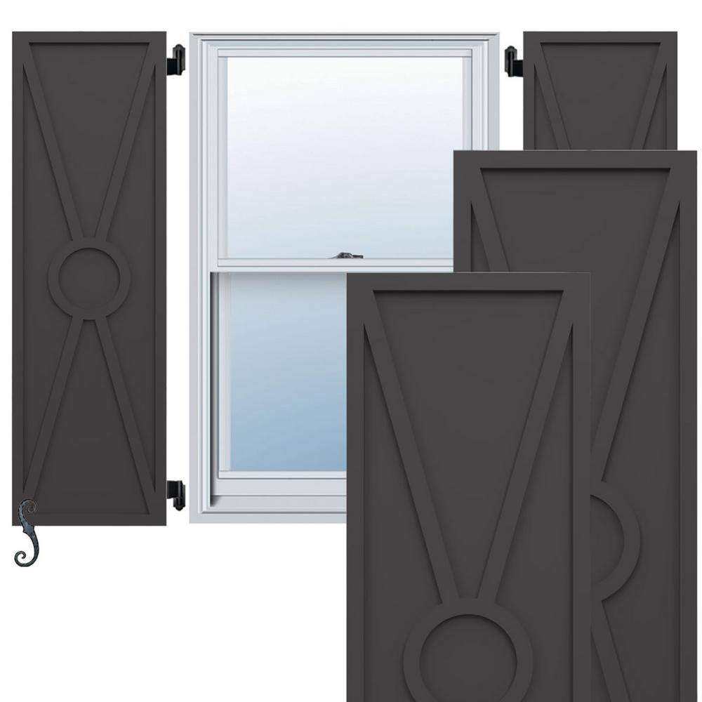 EnduraCore Santa Fe Modern Style 15-in W x 34-in H Raised Panel Composite Shutters Pair in Shadow Mountain price history on PriceWatchPro