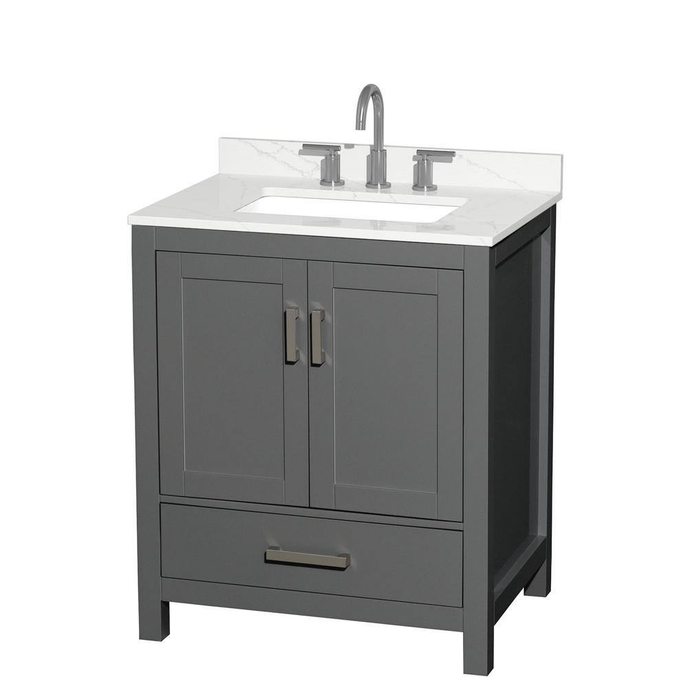 Sheffield 30 in. W. x 22 in. D x 35 in. H Single Bath Vanity in Dark Gray with Giotto Quartz Top price history on PriceWatchPro