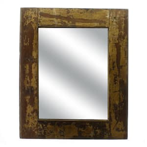 0.25 in. x 19 in. Classic Square Framed Brown Vanity Mirror