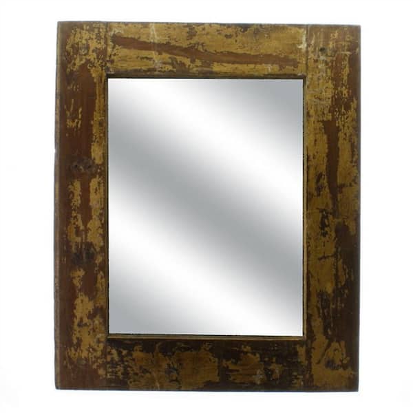 HomeRoots 0.25 in. x 19 in. Classic Square Framed Brown Vanity Mirror