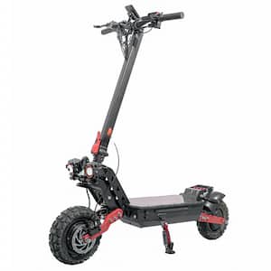 3200-Watt 60-Volt 25AH Dual Motor Off Road Adult Black Foldable Electric Scooter Big Size LCD Screen Side Light Showing
