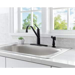 Barnhart Single-Handle Kitchen Faucet with Side Sprayer in Matte Black