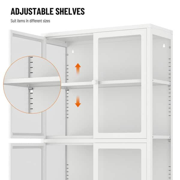 US 4-Door 5ft Storage Cabinet Pantry Adjustable Shelves Cupboard Organizer  Tall