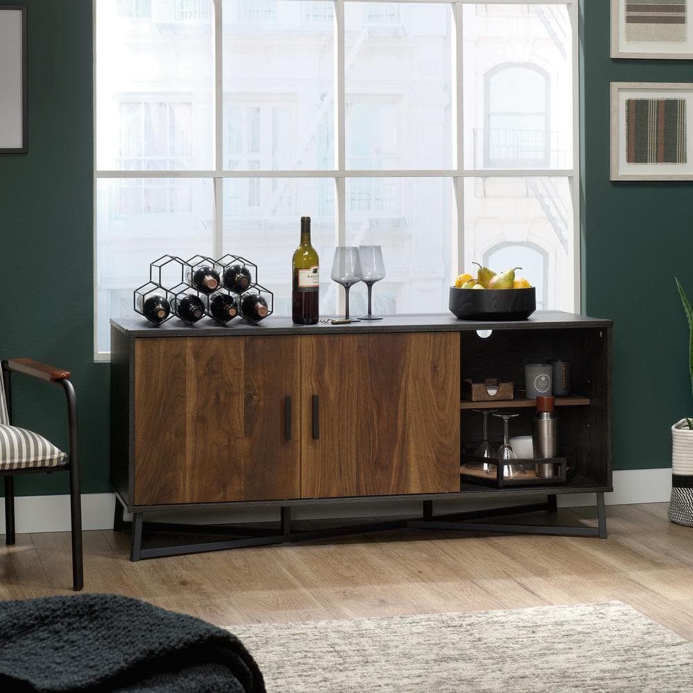 Canton Lane 60" Industrial Brew Oak TV Stand with Sliding Door