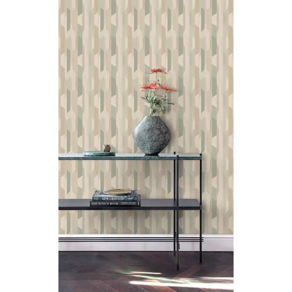Walls Republic Green Retro Geometric Print Non-Woven Paper Non-Pasted Textured Wallpaper 57 sq. ft.