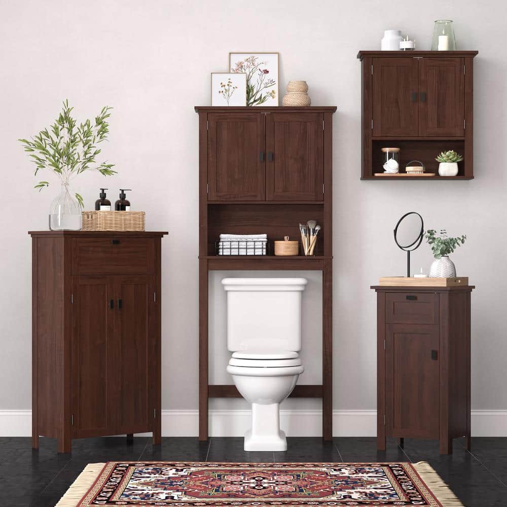 Hayward 43'' Dark Woodgrain Adjustable Shelving Living Room Cabinet