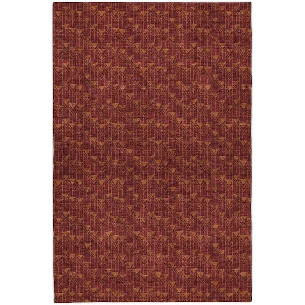 Dream Shag Premium Machine Washable Abstract ADS514 Burgundy 3 ft. x 5 ft. Area Rug