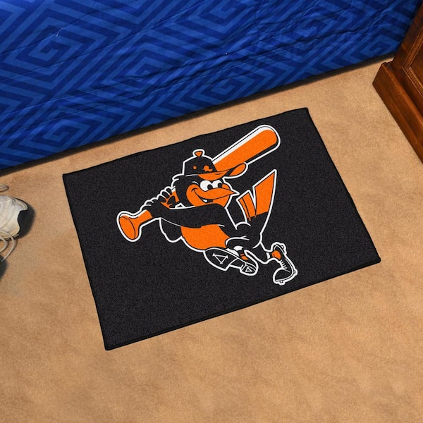 Baltimore Orioles Black 1 ft. 7 in. x 2 ft. 6 in. Starter Area Rug
