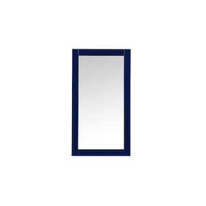 Timeless Home 18 in. W x 32 in. H x modern Wood Framed Rectangle Blue Mirror