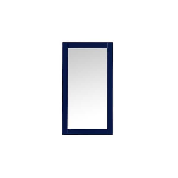 Unbranded 32 in. H x 18 in. W Rectangle Framed Blue Modern Vanity Mirror