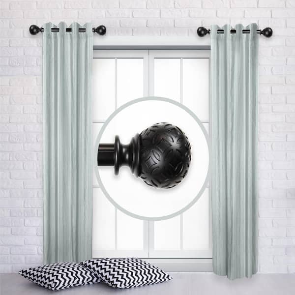 Rod Desyne Odelia 12 in. - 20 in. L Adjustable 1 in. Dia Single Side Window Curtain Rod in Black (Set of 2)