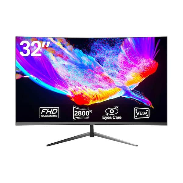 32 Inch Ultra-Thin Zero Frame Curved Computer Monitor 75Hz Full HD 1920x1080p Display HDMI/VGA Home Office Business