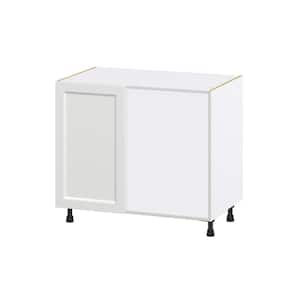 39 in. W x 34.5 in. H x 24 in. D Alton Painted White Recessed Assembled Magick Corner Blind Base Kitchen Cabinet